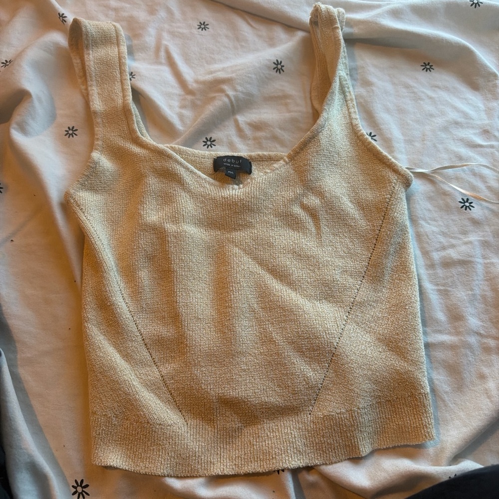 Zara Beige Knit Tank Top